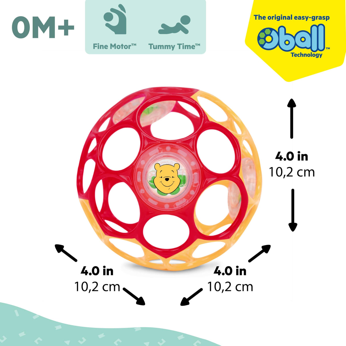 Bright Starts Oball Grippin' Goals Rattle Soccer Ball - Black & White, Easy-Grasp Toy for Newborn and Up