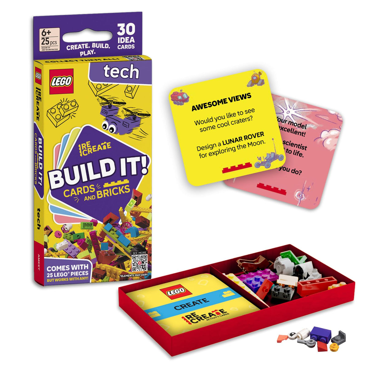 LEGO Recreate Activity Cards – Animals | Creative Building Game with 30+ Activity Cards & 25 LEGO Elements | Ages 6+