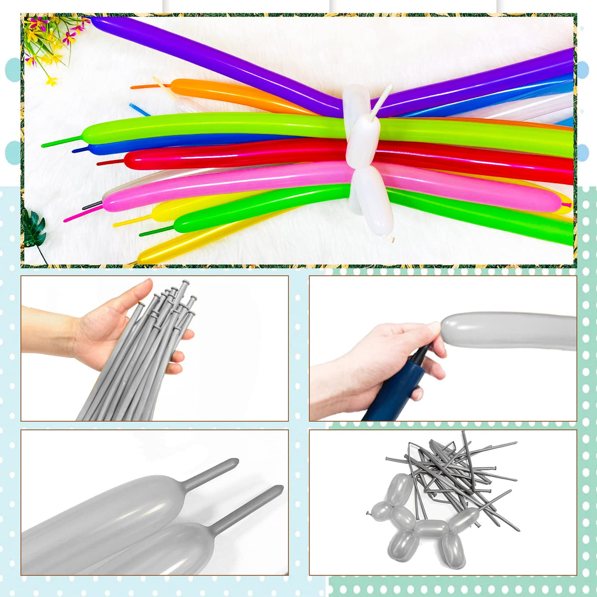 Long Orange 260 Balloons Kit for Kids Party Decor, Bright Long Balloons Twisting Animals Pack Thicken Latex for Halloween Orange Balloon Arch Party Decor.