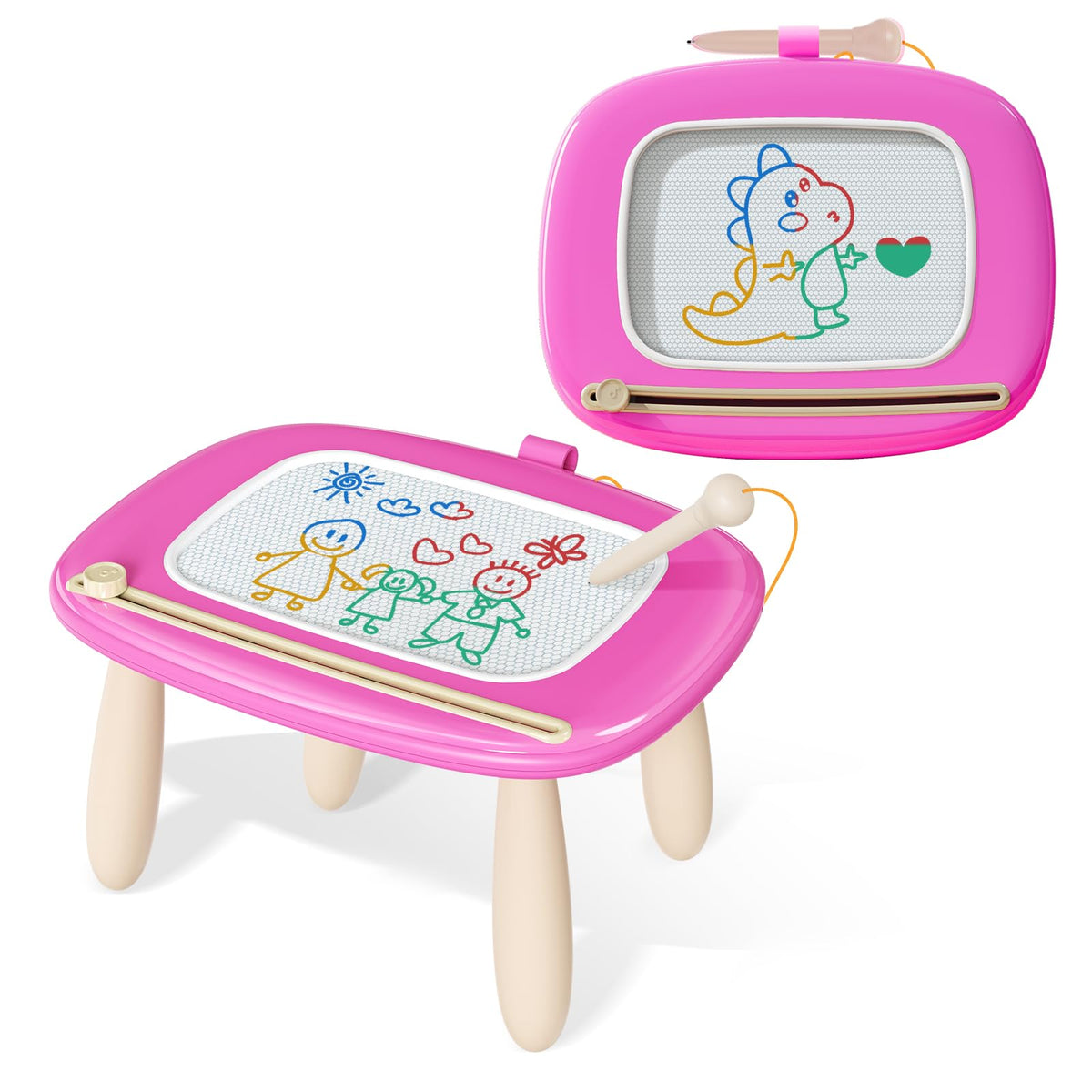 Kikidex Magnetic Drawing Board, Toddler Girl Toys for 1-3 Year Old, Doodle Board Pad Learning and Educational Toys for 1 2 3 Year Old Kids Birthday Gift (Light Blue)