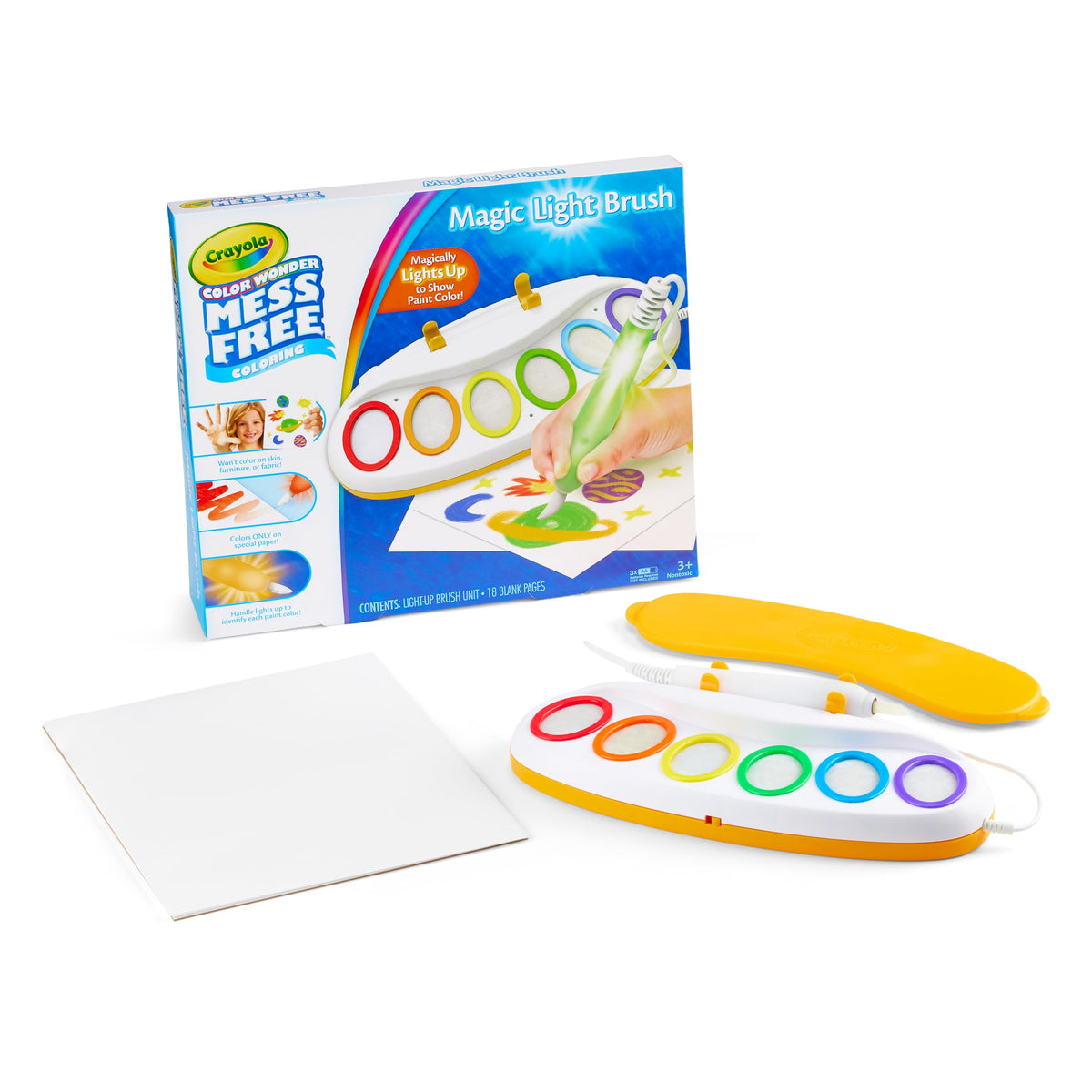 Crayola Ms Rachel Color Wonder Magic Light Brush, Mess Free Coloring Toy 3+