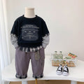 Sweatshirt long sleeved two-piece set for children's casual wear