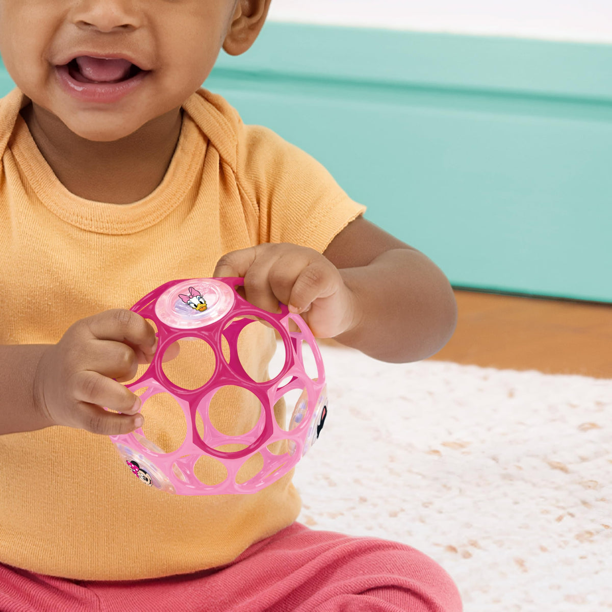 Bright Starts Oball Grippin' Goals Rattle Soccer Ball - Black & White, Easy-Grasp Toy for Newborn and Up