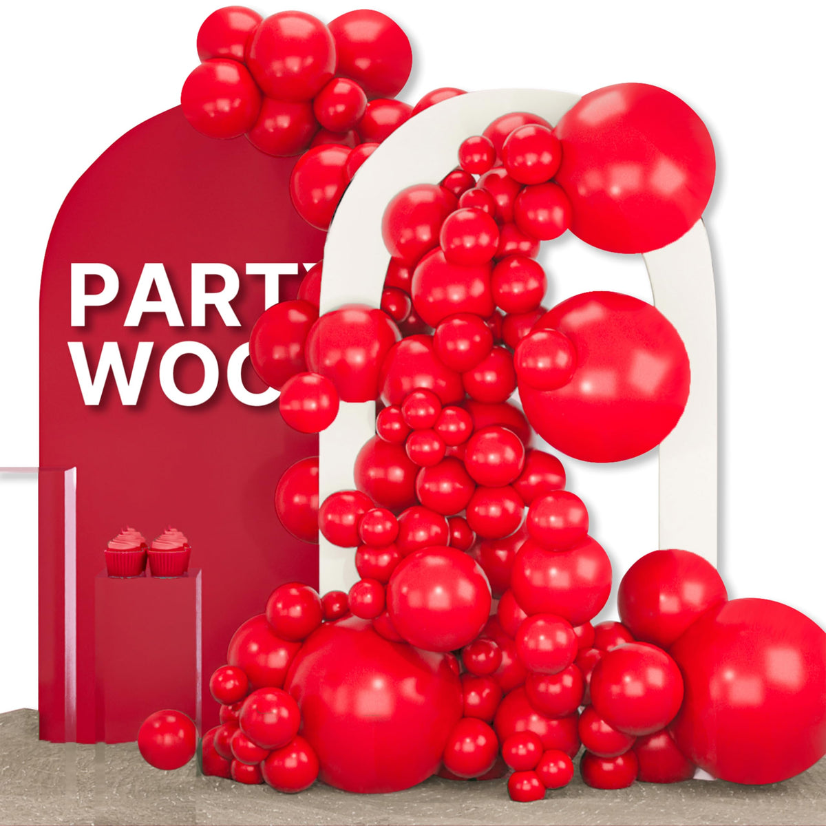PartyWoo White Balloons 155pcs Matte White Latex Balloons Different Sizes