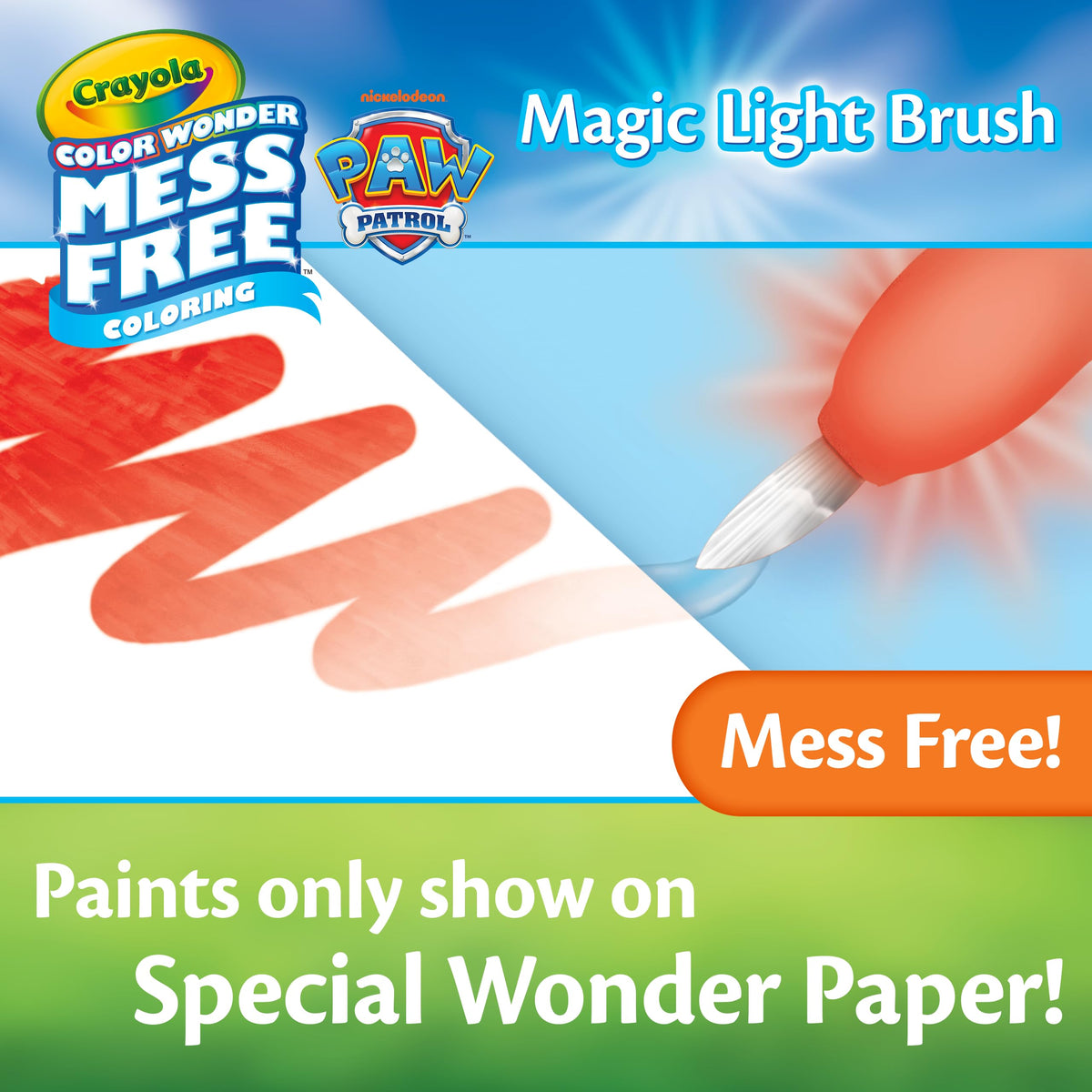 Crayola Ms Rachel Color Wonder Magic Light Brush, Mess Free Coloring Toy 3+