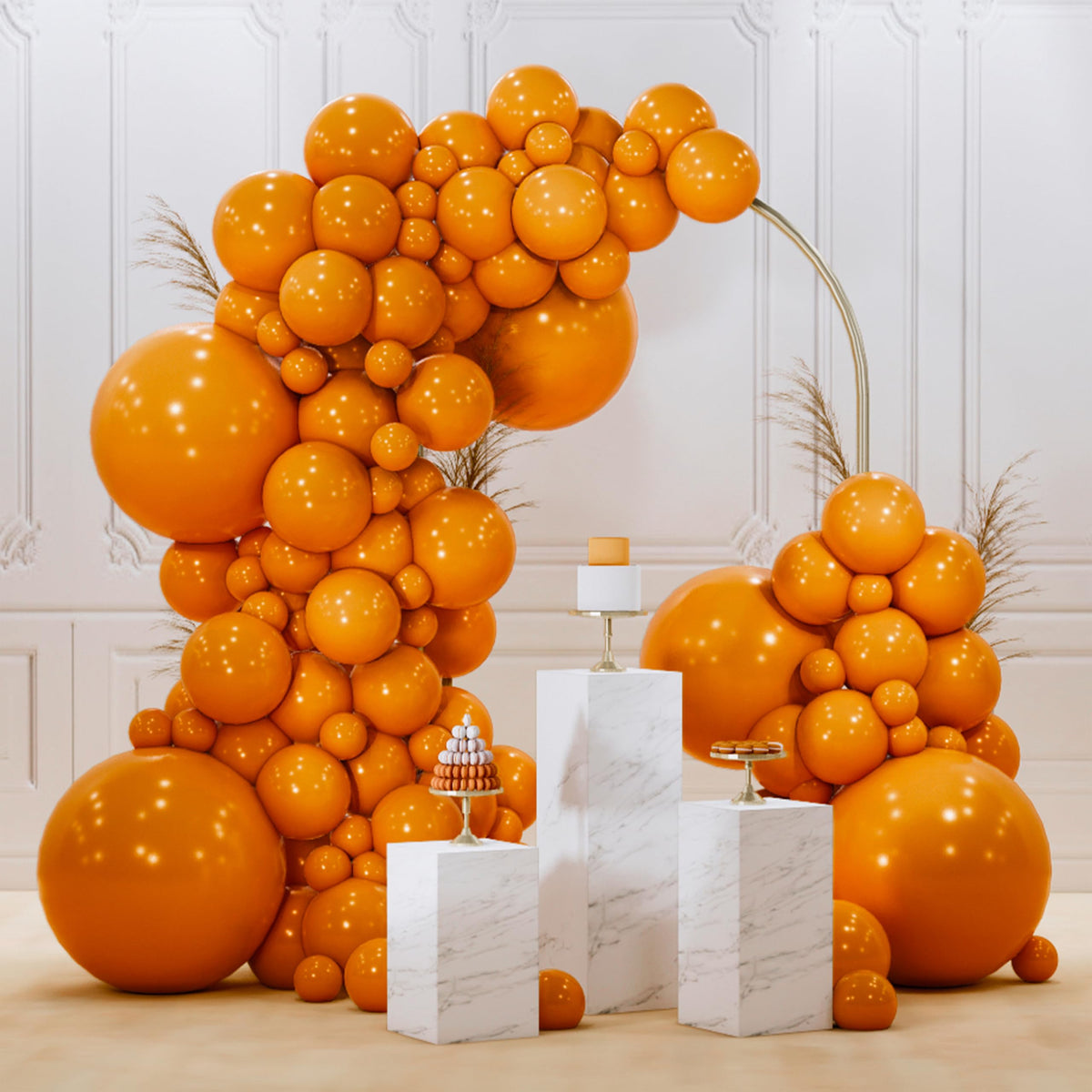 PartyWoo Pearl White Balloons 140pcs Metallic White Color Different Sizes