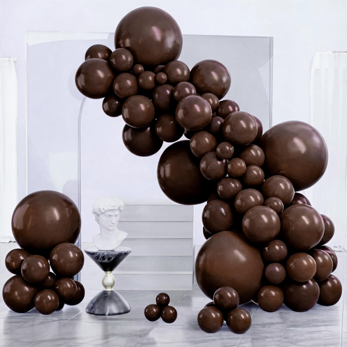 PartyWoo Pearl White Balloons 140pcs Metallic White Color Different Sizes