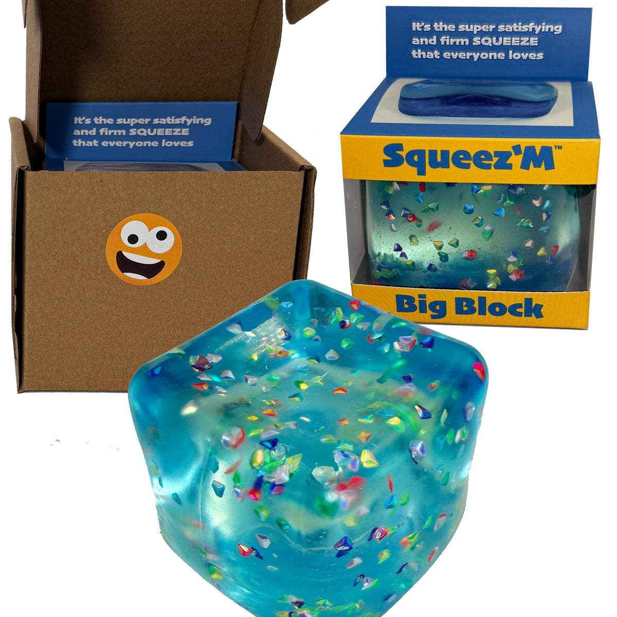 Original BigBlok Premium Stress Cube 2 Pack, Squishy Fidget Toy, Adults