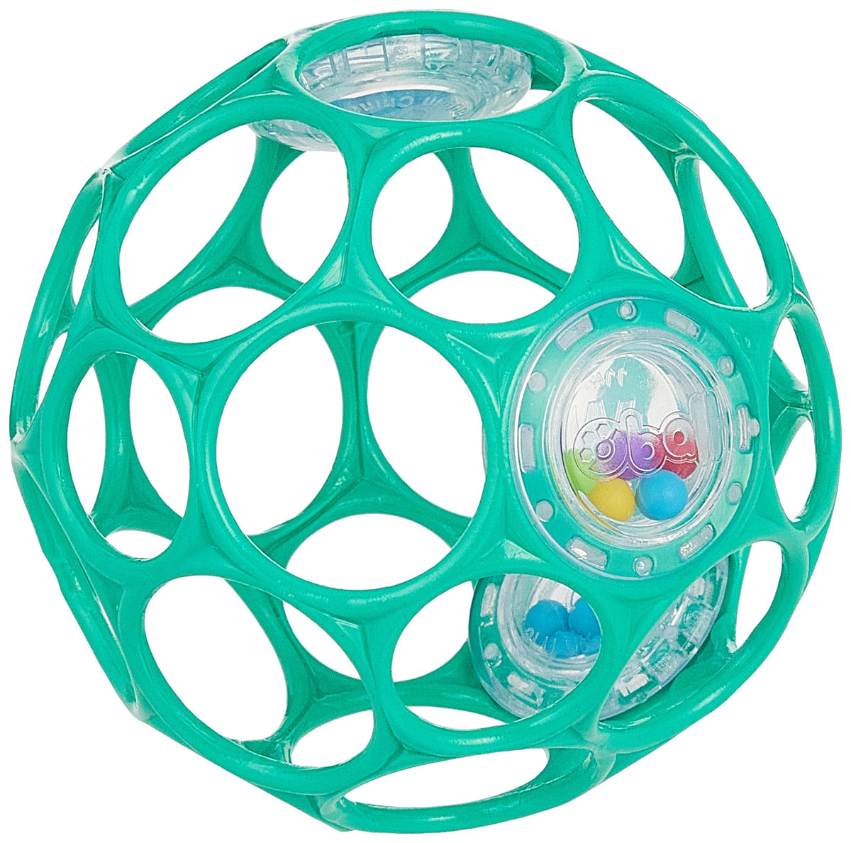 Bright Starts Oball Grippin' Goals Rattle Soccer Ball - Black & White, Easy-Grasp Toy for Newborn and Up