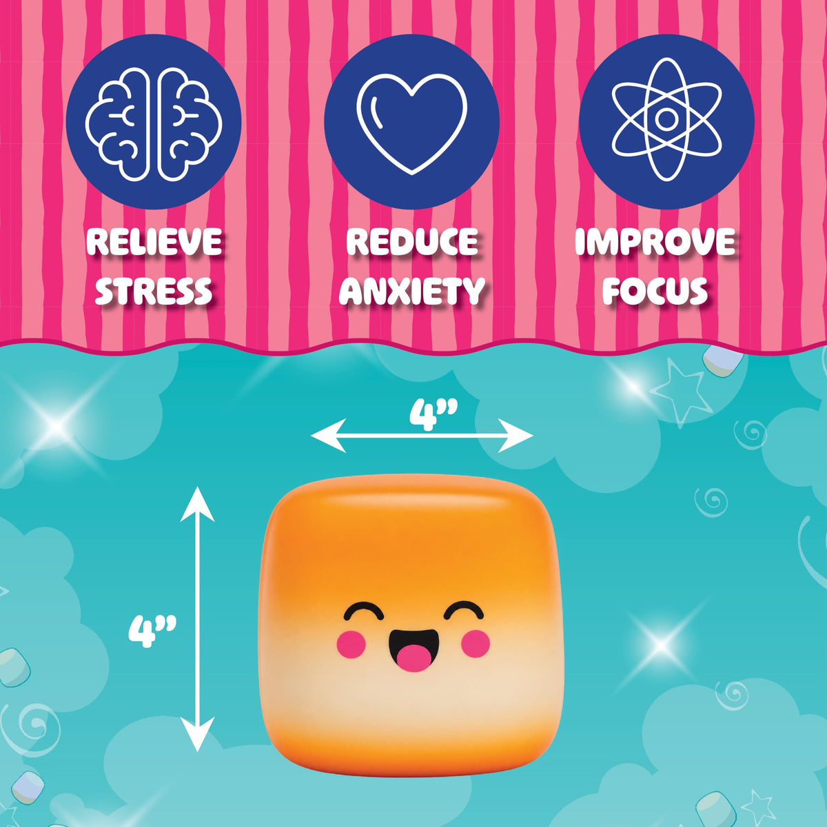 Squeeze Please Scented Marshmallow Stress Relief Sensory Fidget Squishy Toy