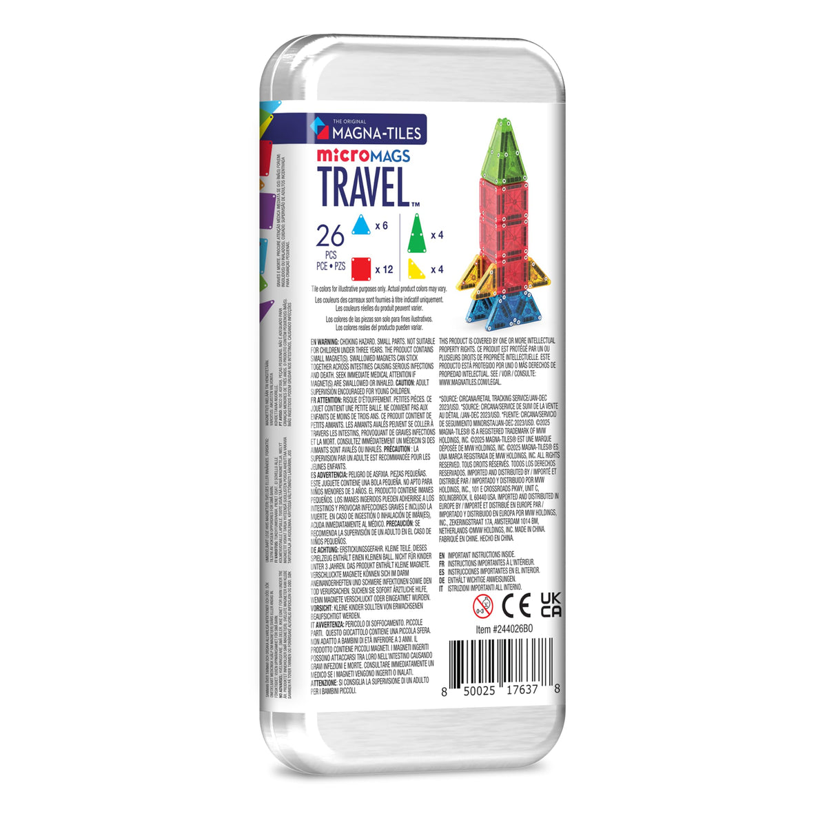 MAGNA-TILES microMAGS 24-Piece Spooky Travel Set, The Original Magnetic Building Brand
