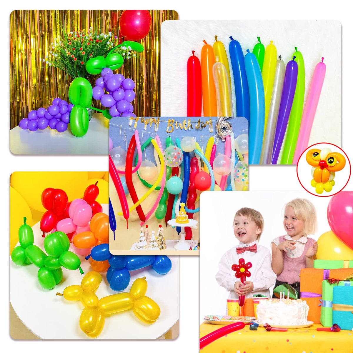 Long Orange 260 Balloons Kit for Kids Party Decor, Bright Long Balloons Twisting Animals Pack Thicken Latex for Halloween Orange Balloon Arch Party Decor.