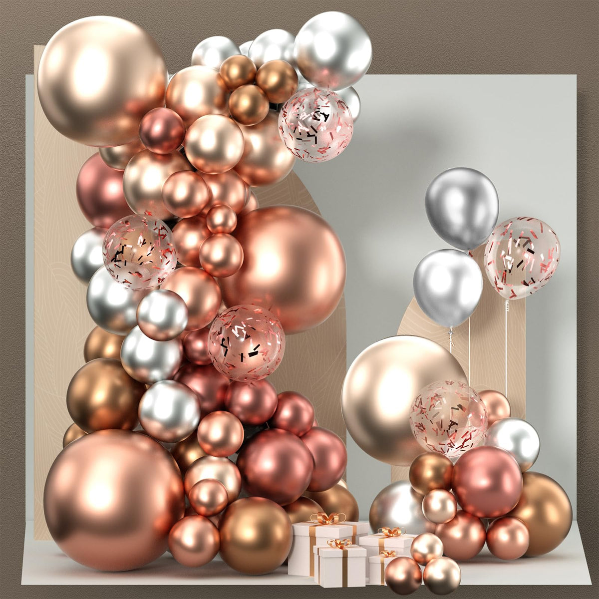 PartyWoo Pearl White Balloons 140pcs Metallic White Color Different Sizes