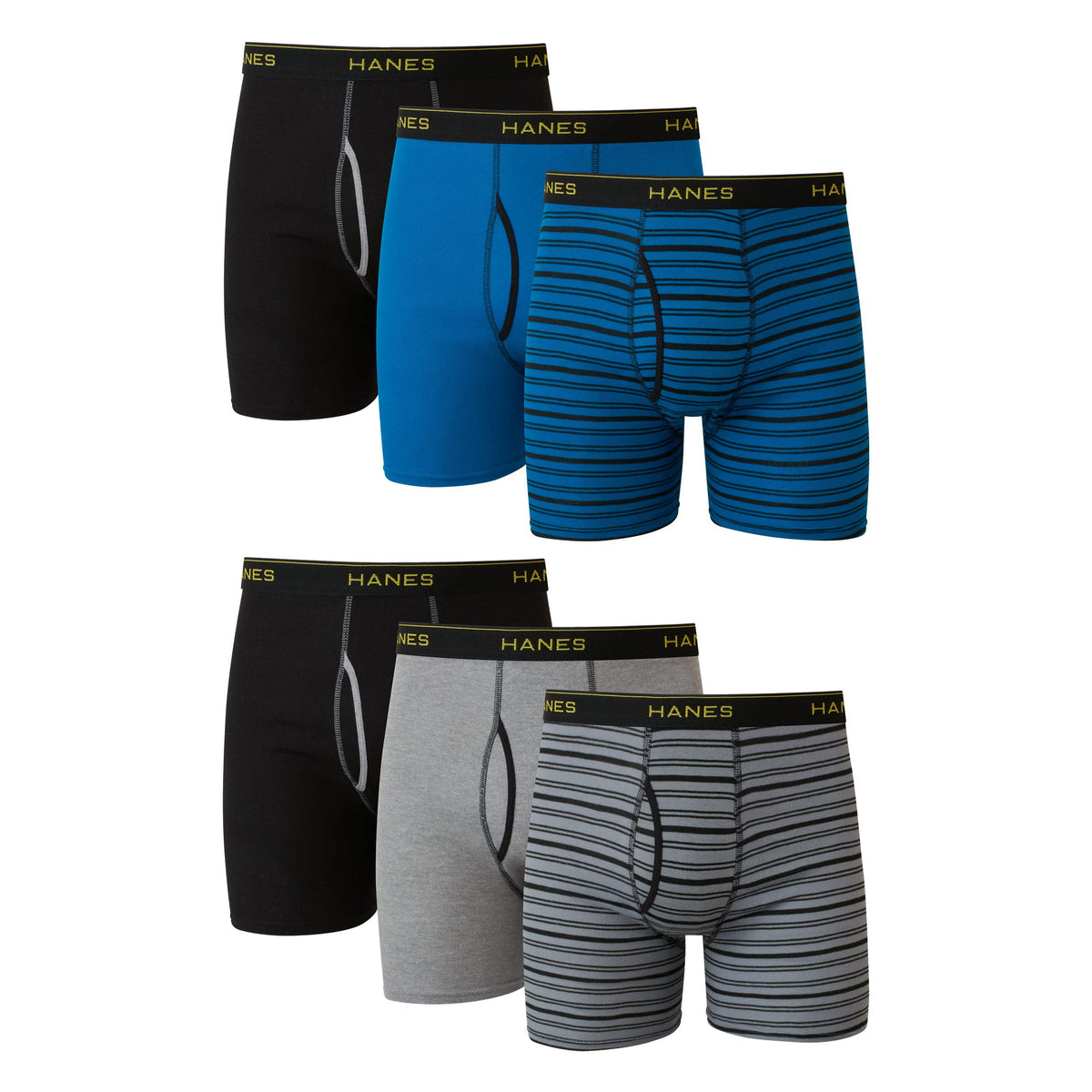 Hanes Men's Underwear Boxer Briefs Pack, Cool & Breathable Cotton Moisture-wicking Underwear for Men, No Ride Up