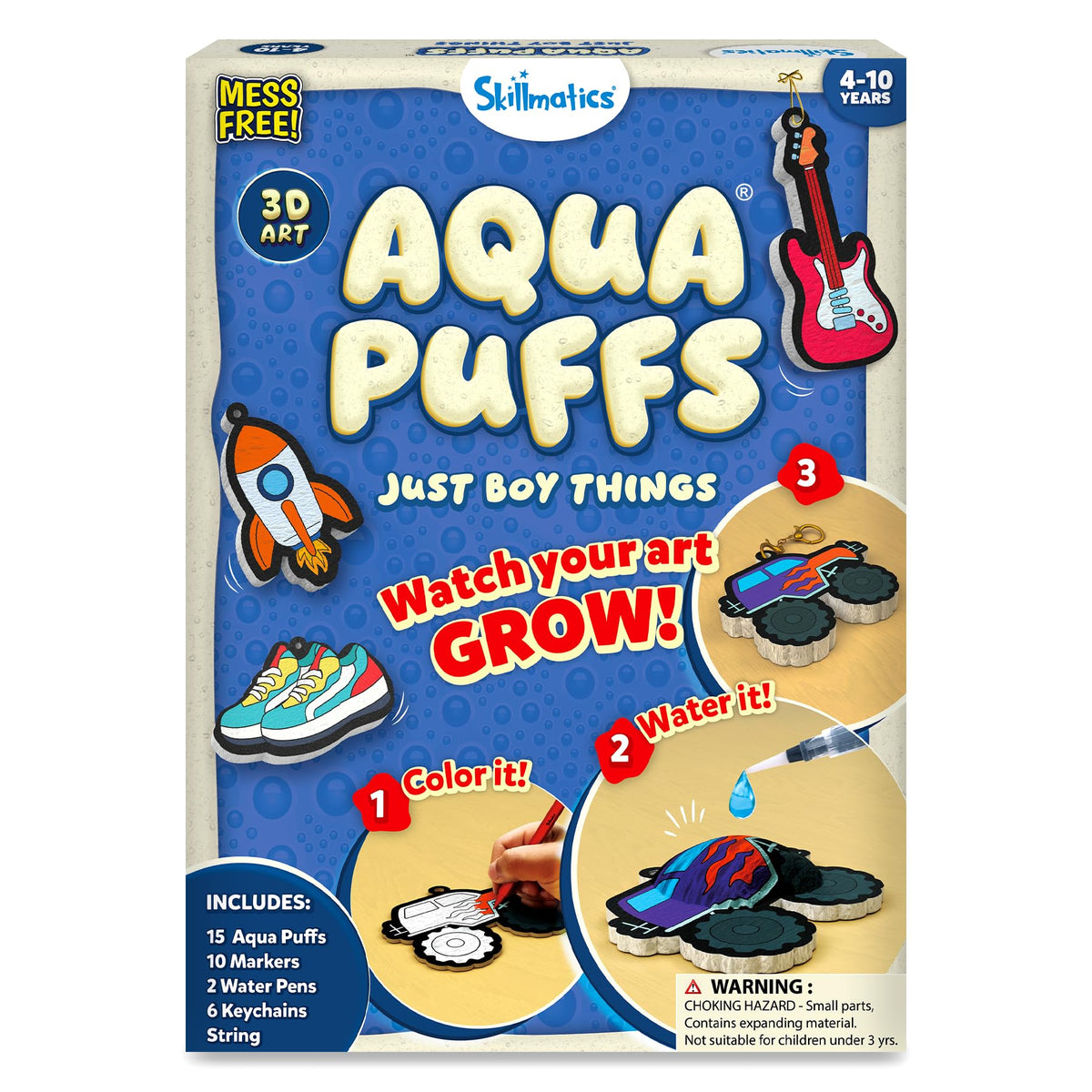 Skillmatics Aqua Puffs Unicorns, Art & Craft Gift for Kids, Paint by Number