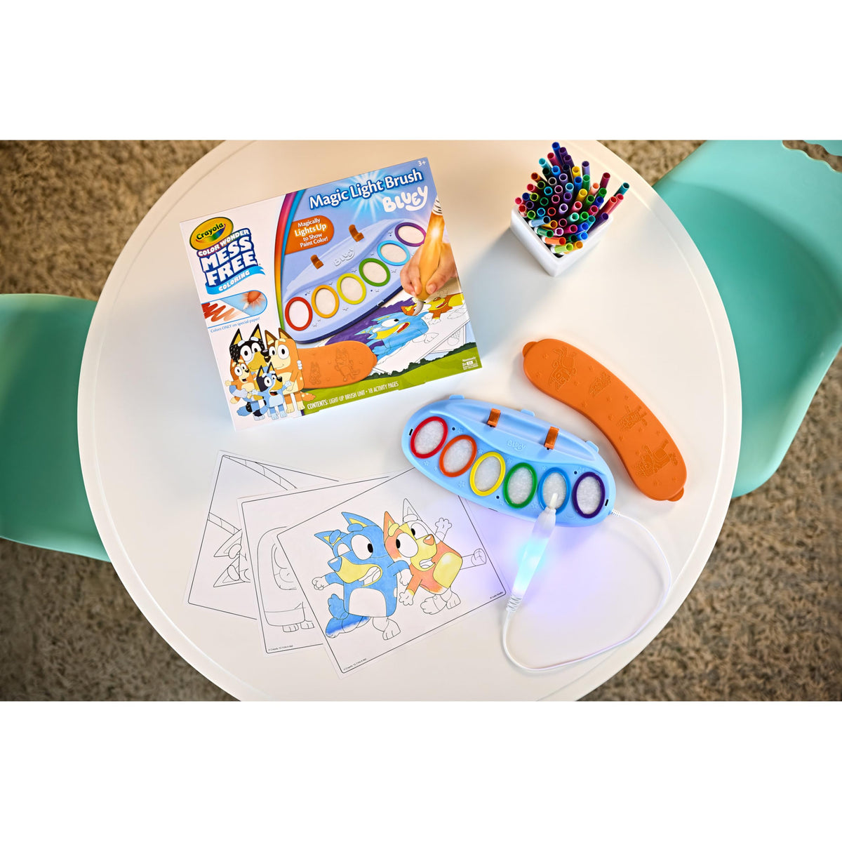 Crayola Ms Rachel Color Wonder Magic Light Brush, Mess Free Coloring Toy 3+