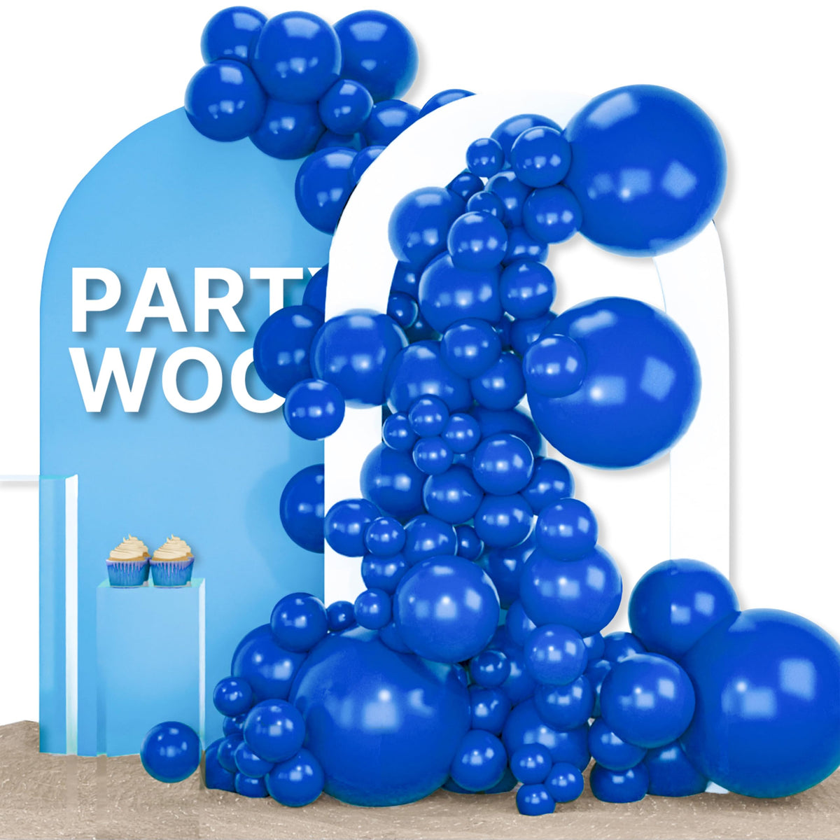 PartyWoo White Balloons 155pcs Matte White Latex Balloons Different Sizes
