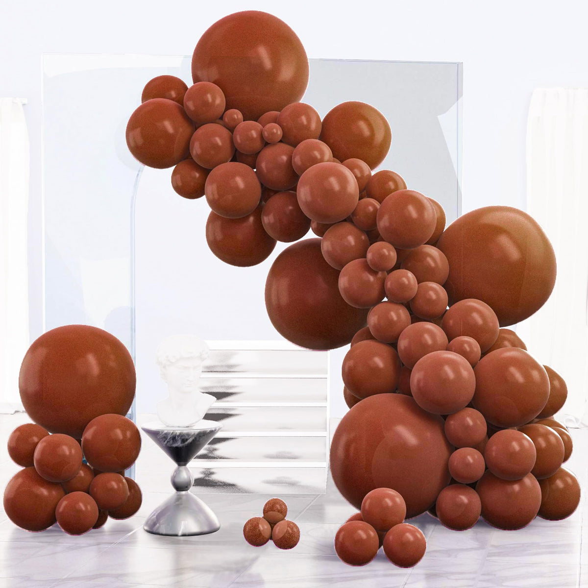PartyWoo Pearl White Balloons 140pcs Metallic White Color Different Sizes