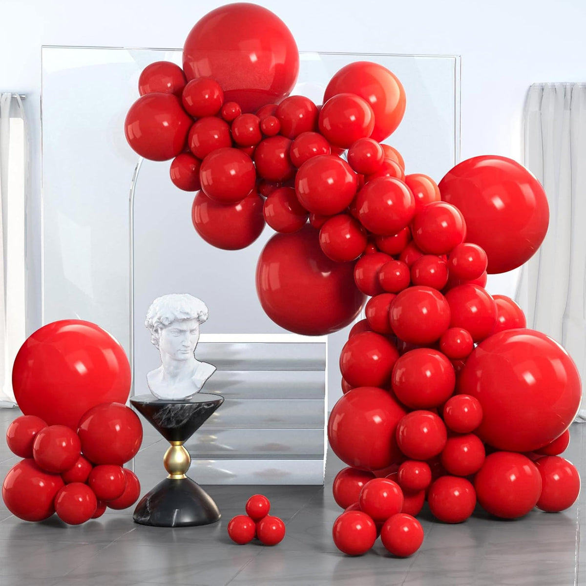 PartyWoo Pearl White Balloons 140pcs Metallic White Color Different Sizes