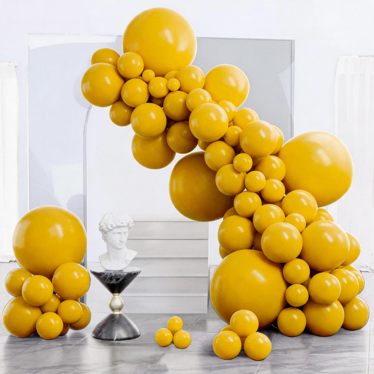 PartyWoo Pearl White Balloons 140pcs Metallic White Color Different Sizes