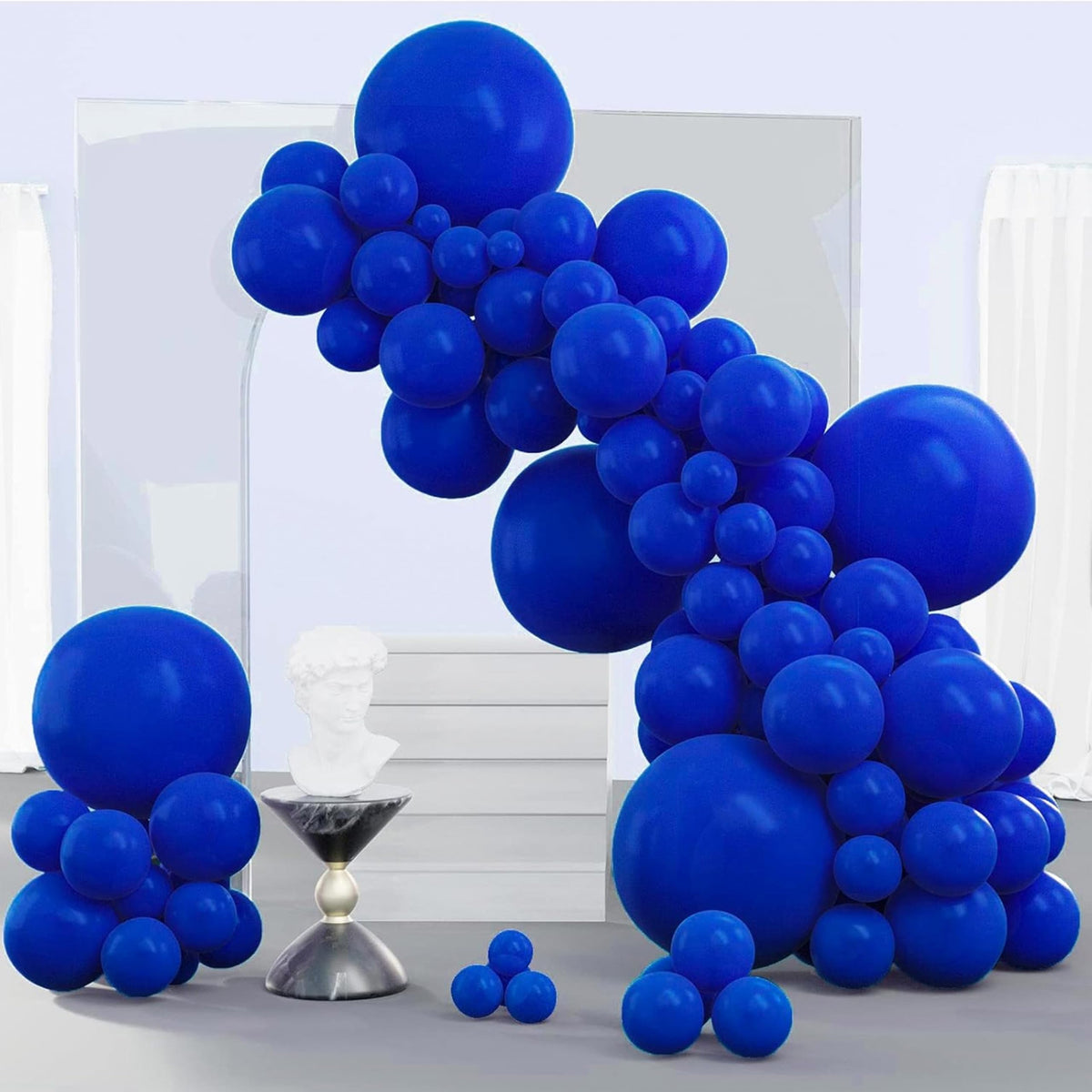PartyWoo Pearl White Balloons 140pcs Metallic White Color Different Sizes