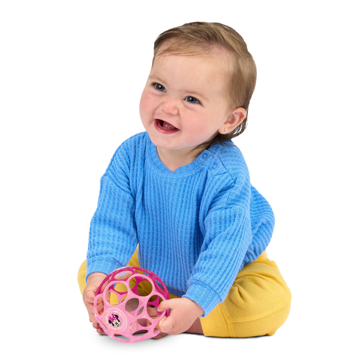 Bright Starts Oball Grippin' Goals Rattle Soccer Ball - Black & White, Easy-Grasp Toy for Newborn and Up