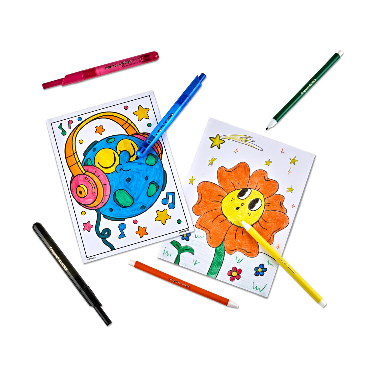 Crayola Clicks Retractable Tip Markers (10ct), Washable Cone Tip Art Marker Set, Cute Aesthetic School Supplies, Classroom Must Haves, Ages 8+