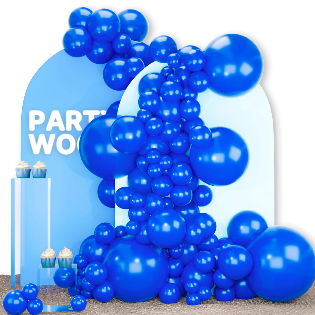PartyWoo Pearl White Balloons 140pcs Metallic White Color Different Sizes