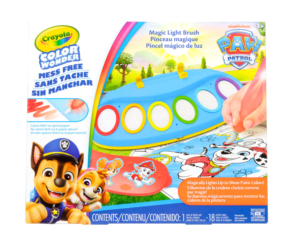 Crayola Ms Rachel Color Wonder Magic Light Brush, Mess Free Coloring Toy 3+