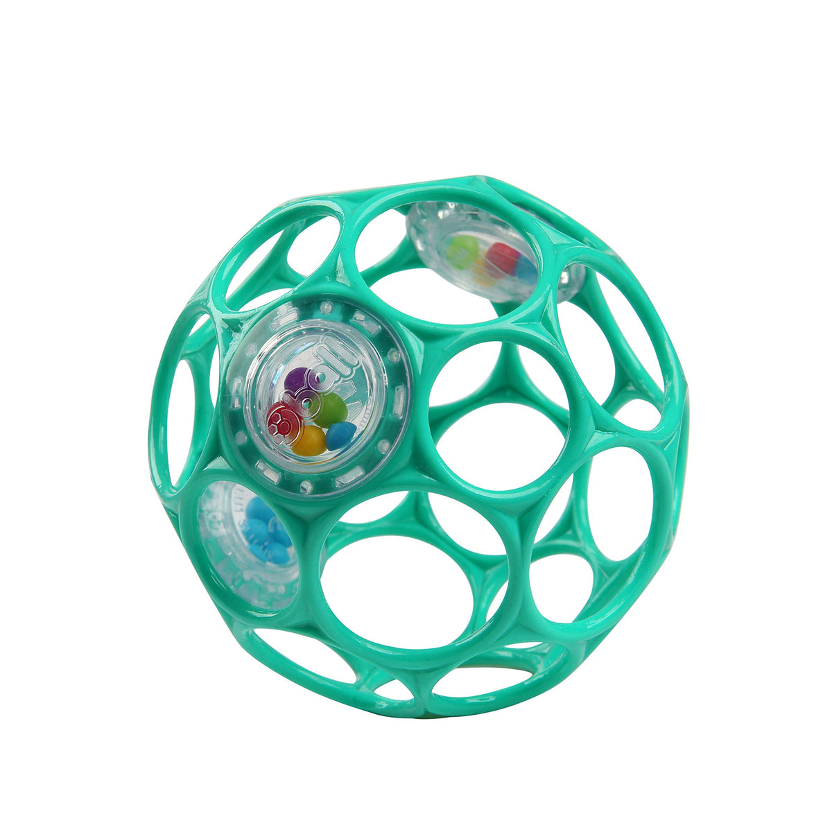 Bright Starts Oball Grippin' Goals Rattle Soccer Ball - Black & White, Easy-Grasp Toy for Newborn and Up