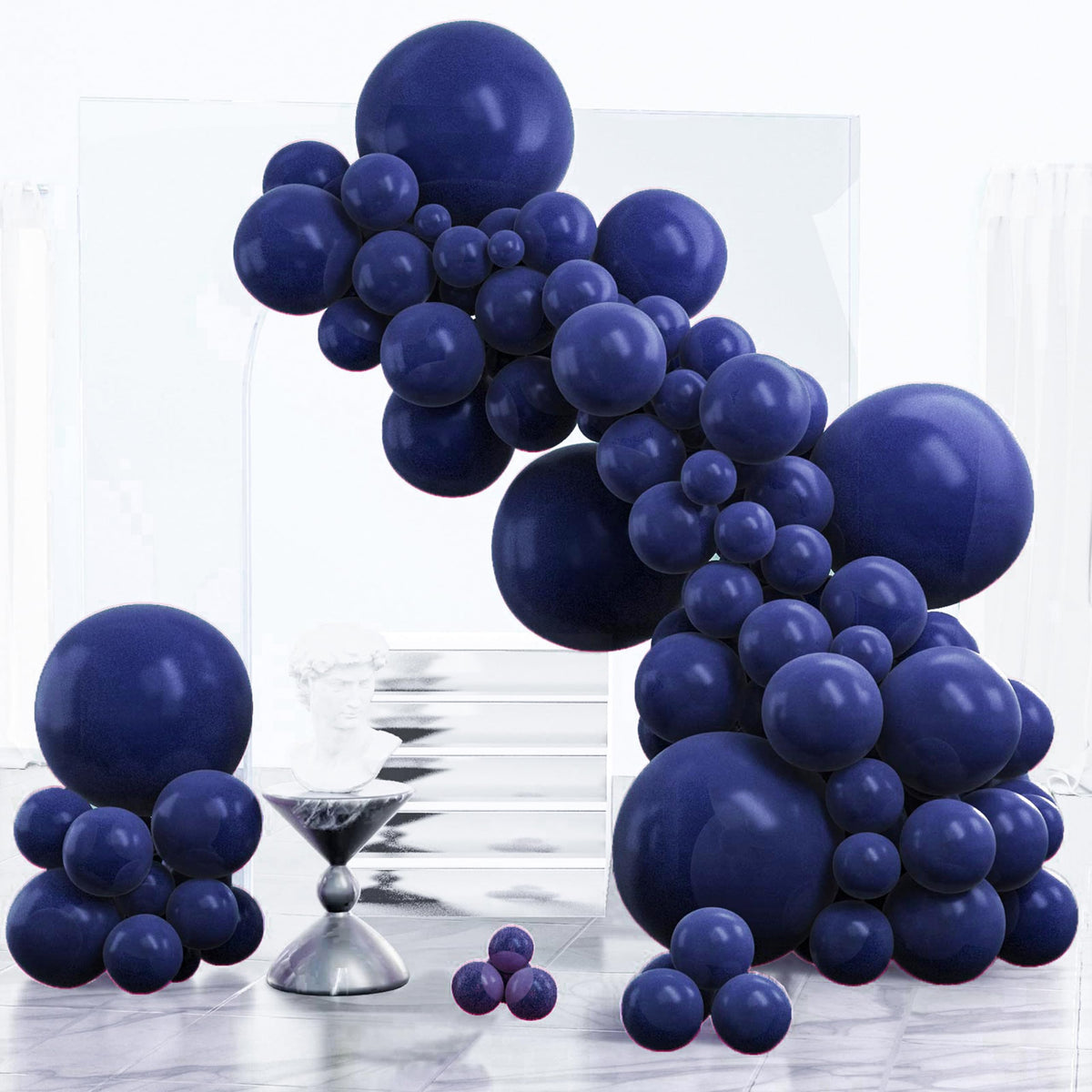 PartyWoo Pearl White Balloons 140pcs Metallic White Color Different Sizes