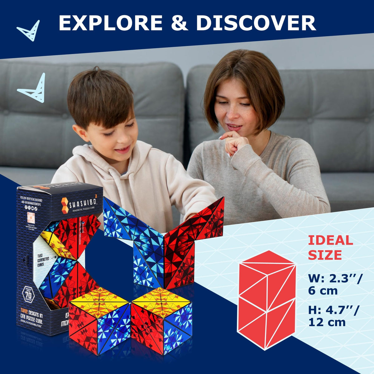 Shashibo DODECA Magnetic Puzzle Cube, Stress Relief Fidget Toy
