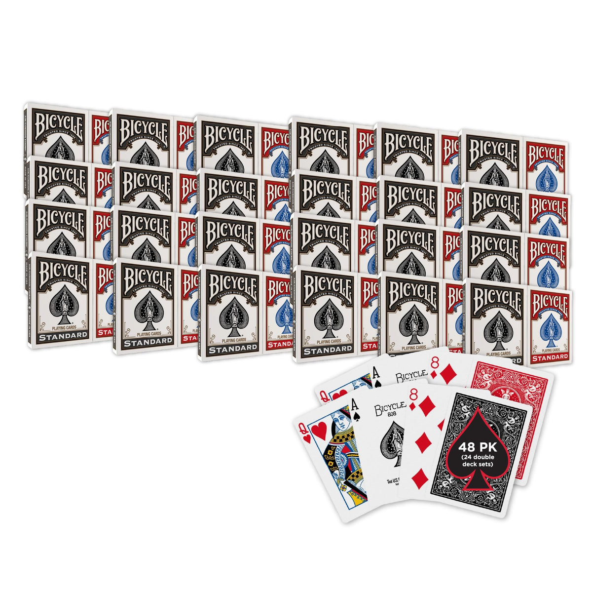 Bicycle Rider Back Playing Cards 12 Pack Poker Size Red Blue Bulk Set
