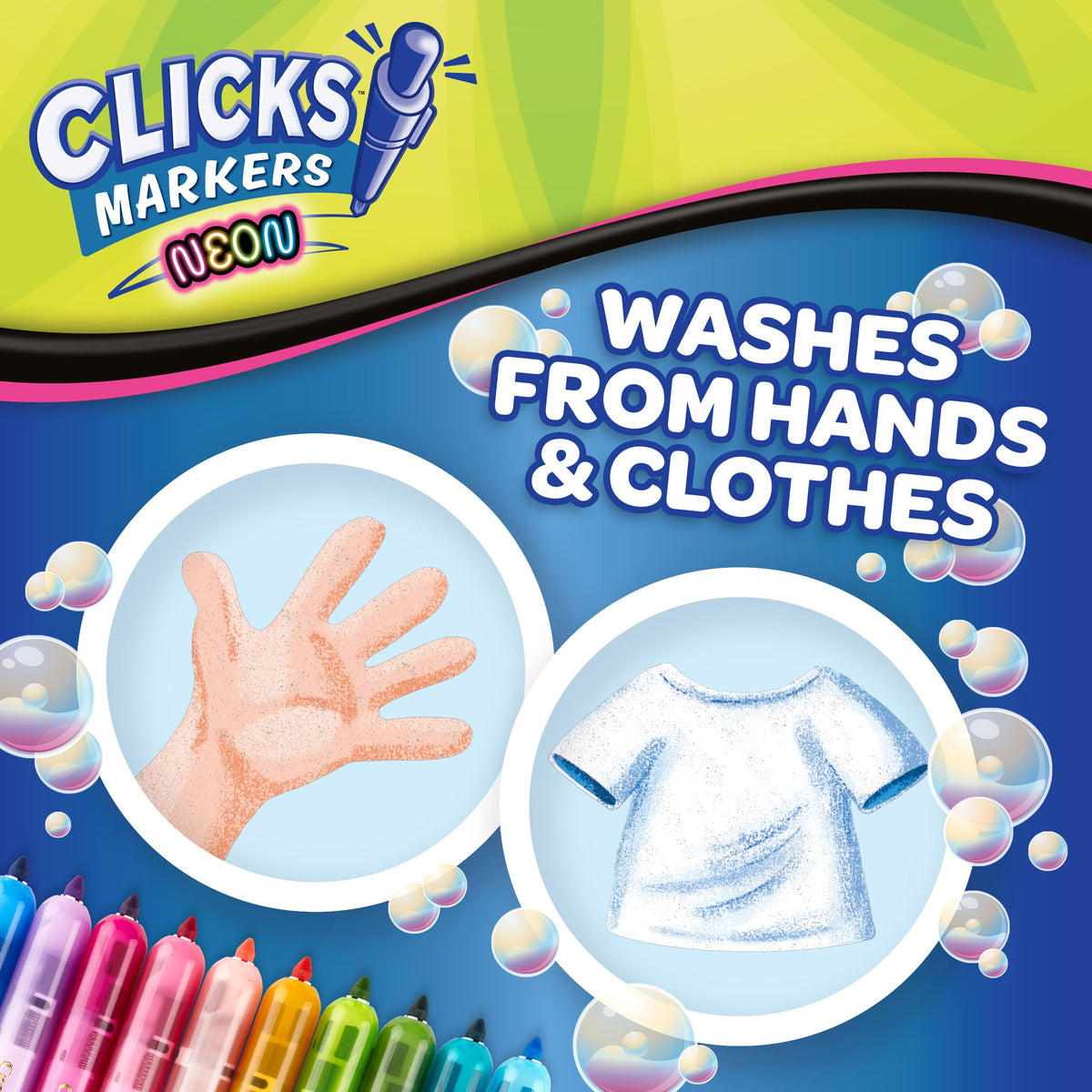 Crayola Clicks Retractable Tip Markers (10ct), Washable Cone Tip Art Marker Set, Cute Aesthetic School Supplies, Classroom Must Haves, Ages 8+