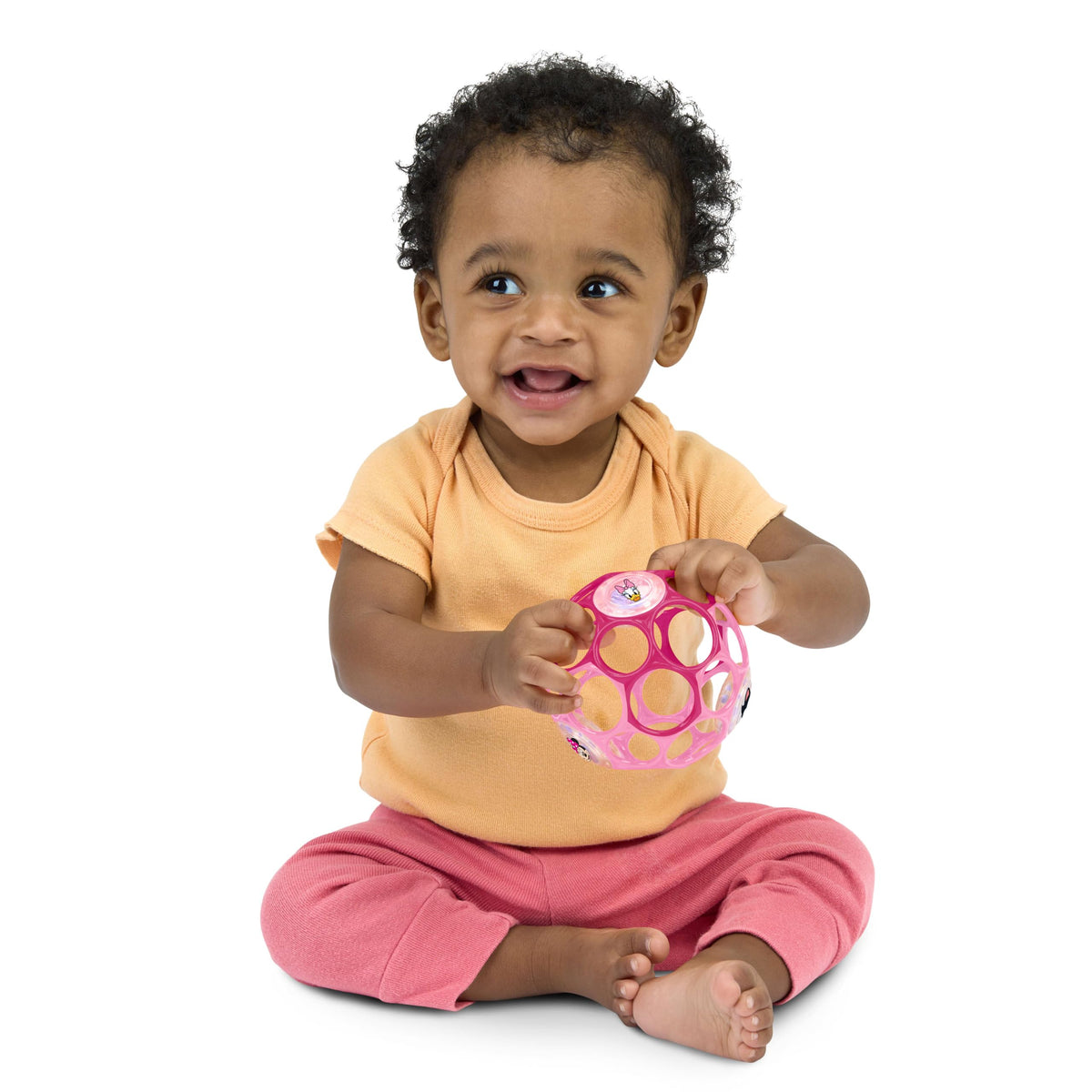 Bright Starts Oball Grippin' Goals Rattle Soccer Ball - Black & White, Easy-Grasp Toy for Newborn and Up