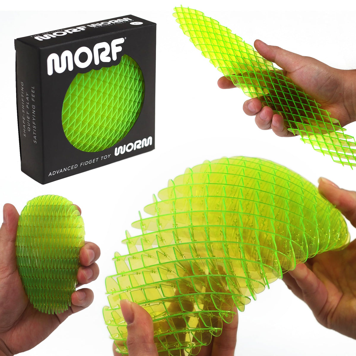 Morf Worm 3D Sensory Fidget Toys for Kids, Teens & Adults, Rainbow, Small