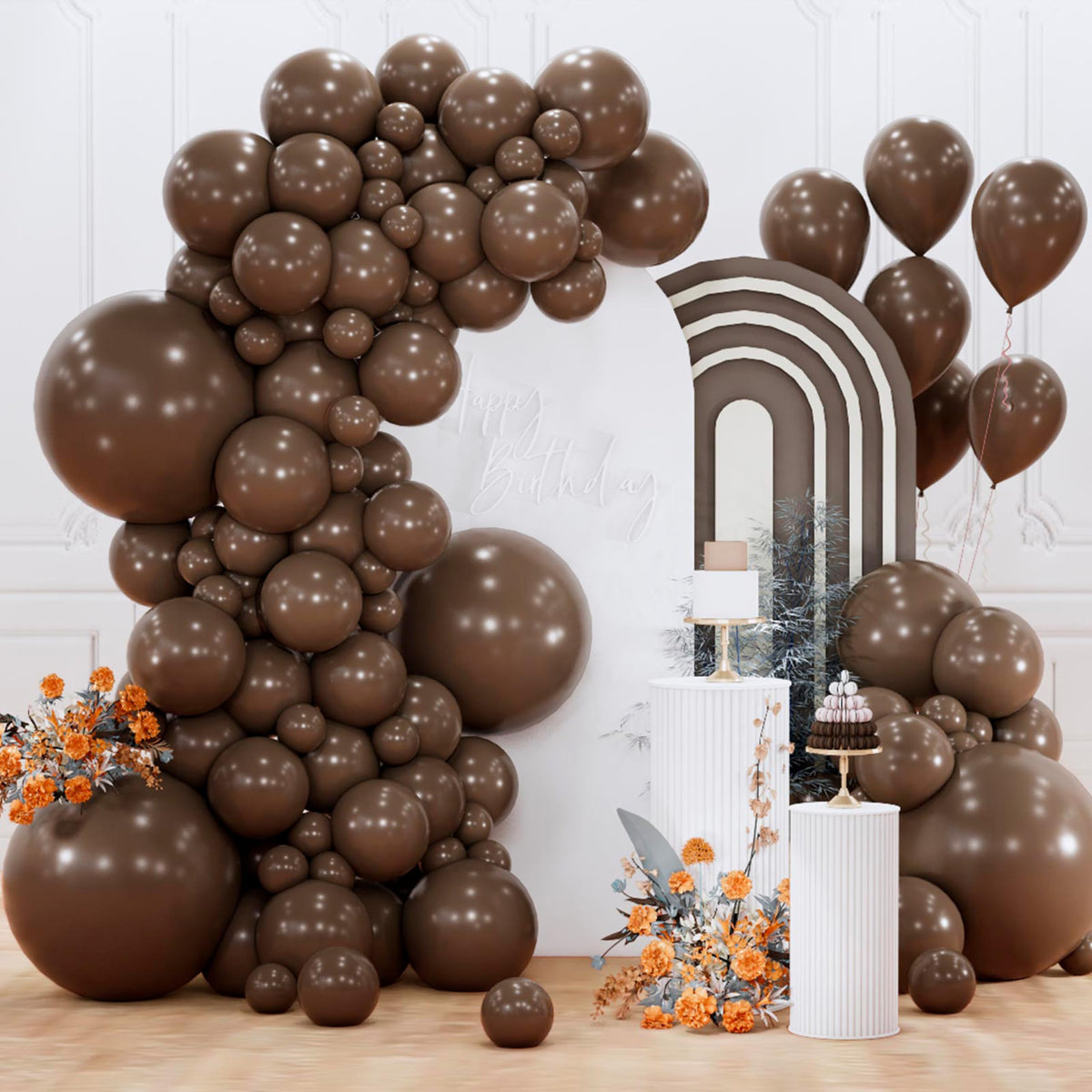 PartyWoo White Balloons 155pcs Matte White Latex Balloons Different Sizes