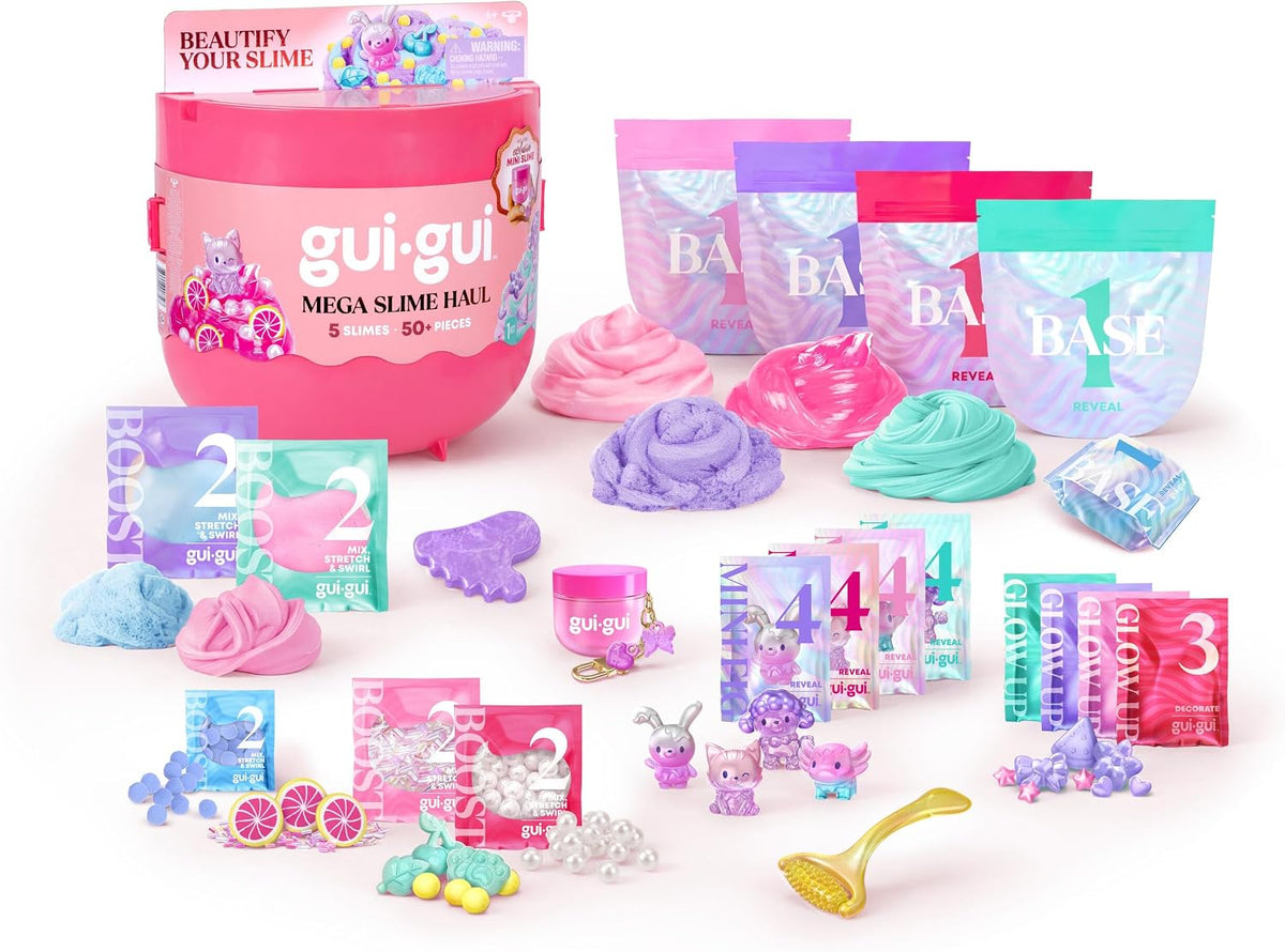 GUI GUI Mega Slime Haul, 5 Scented Slimes, 50+ Pieces, Kids Toys