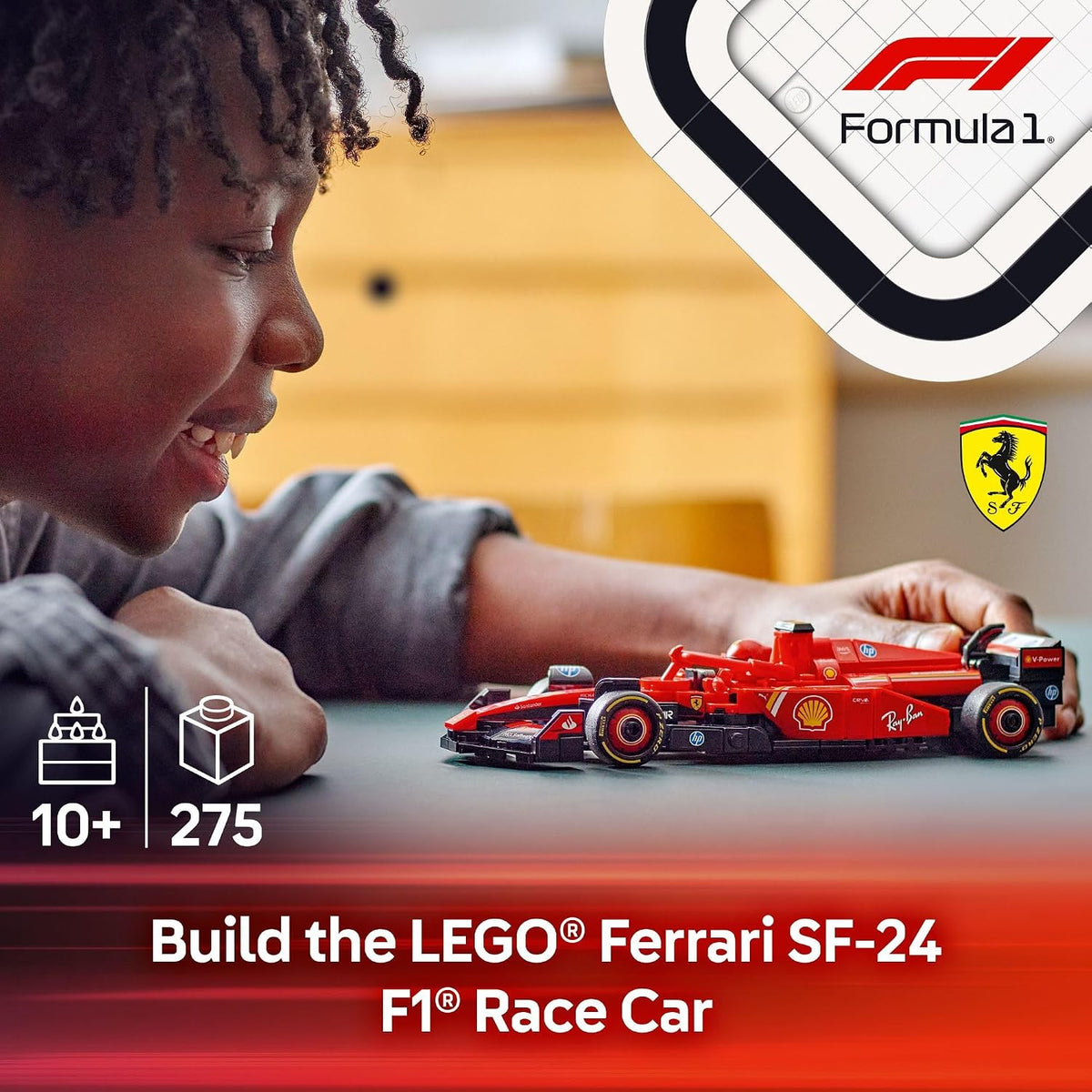 LEGO Speed Champions Ferrari SF-24 F1 Race Car Toys - Building Sets for Kids, Boys & Girls, Ages 10+ - Ferrari F1 Model Car Kits for Display or Play - Gift Ideas for Birthdays and Fans - 77242