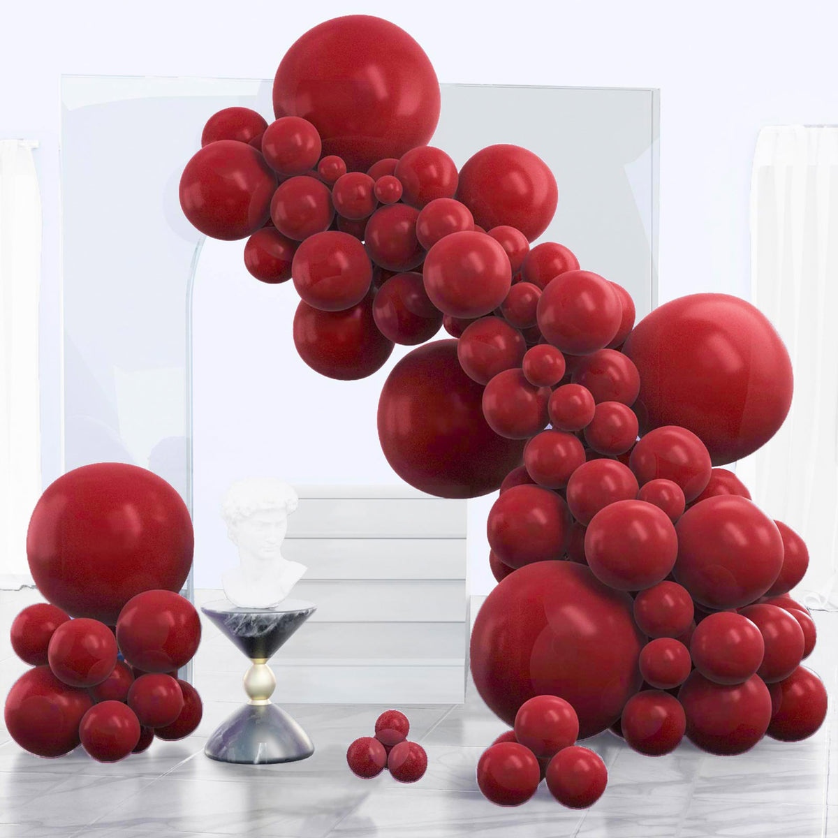 PartyWoo Pearl White Balloons 140pcs Metallic White Color Different Sizes