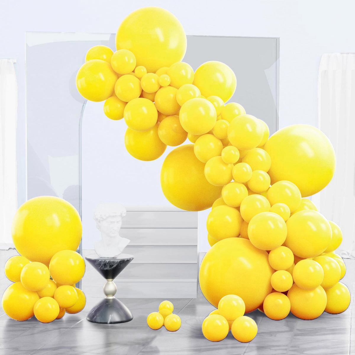 PartyWoo Pearl White Balloons 140pcs Metallic White Color Different Sizes