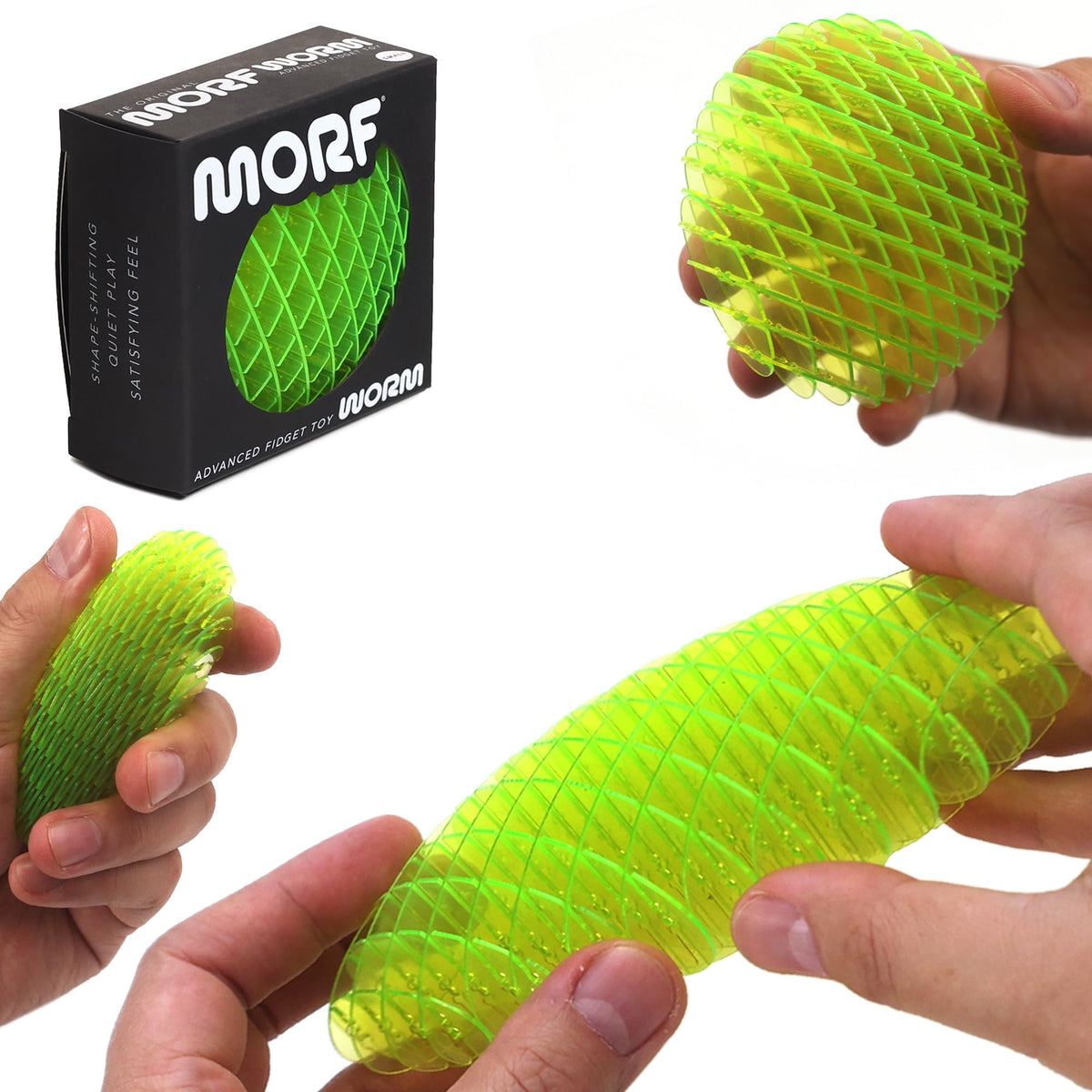 Morf Worm 3D Sensory Fidget Toys for Kids, Teens & Adults, Rainbow, Small