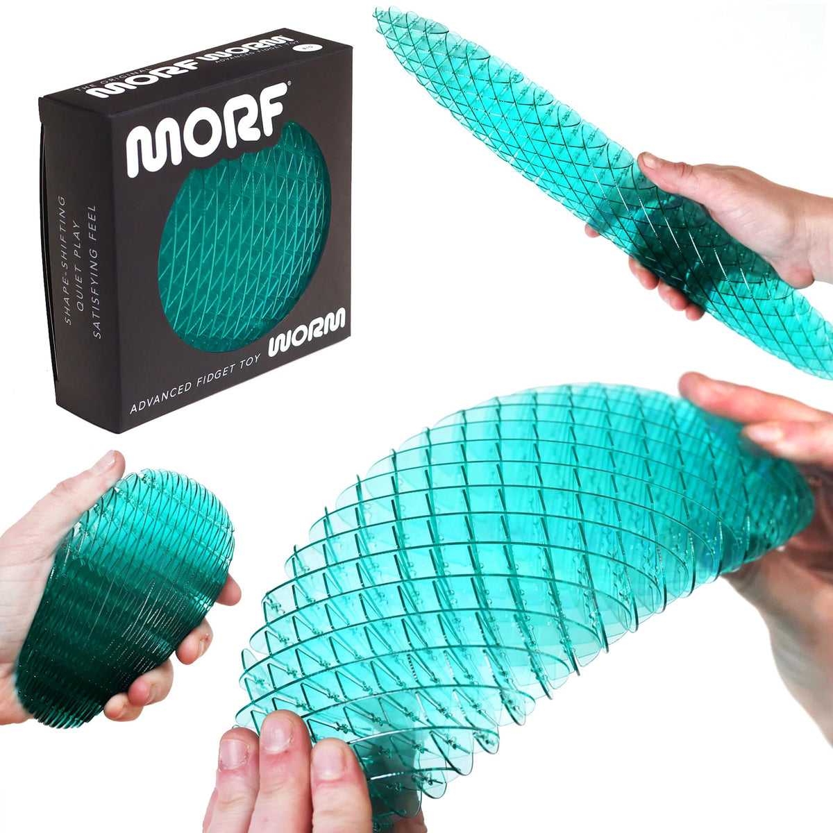 Morf Worm 3D Sensory Fidget Toys for Kids, Teens & Adults, Rainbow, Small