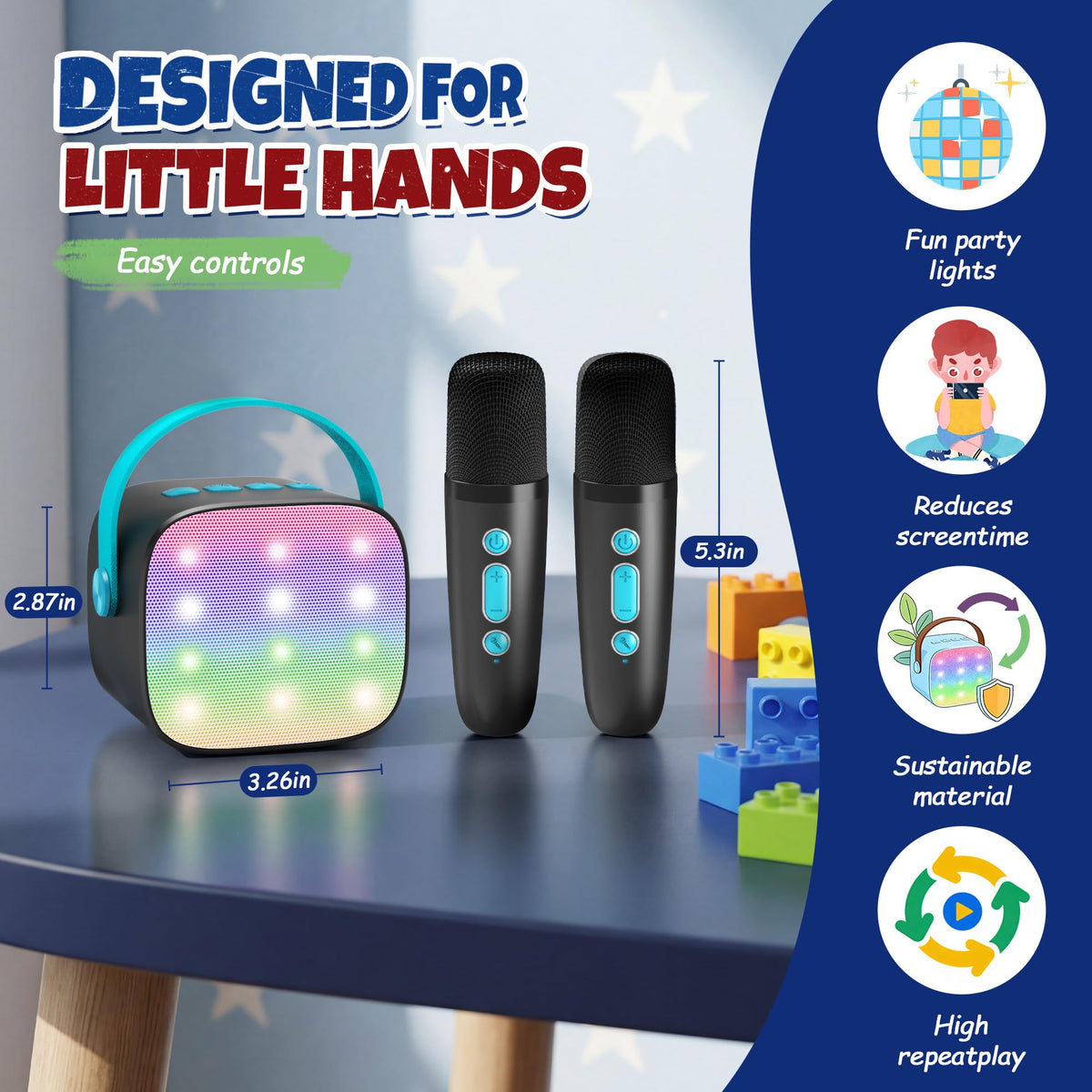 YLL Karaoke Machine for Kids, Birthday Gifts for Girls 3 4 5 6 7+Years Old