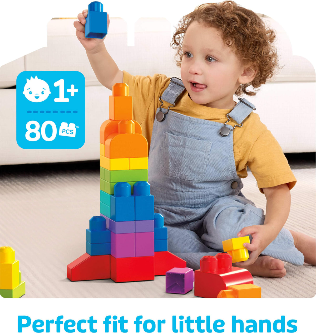 MEGA BLOKS First Builders Big Building Bag Toddler Blocks Toy Pink