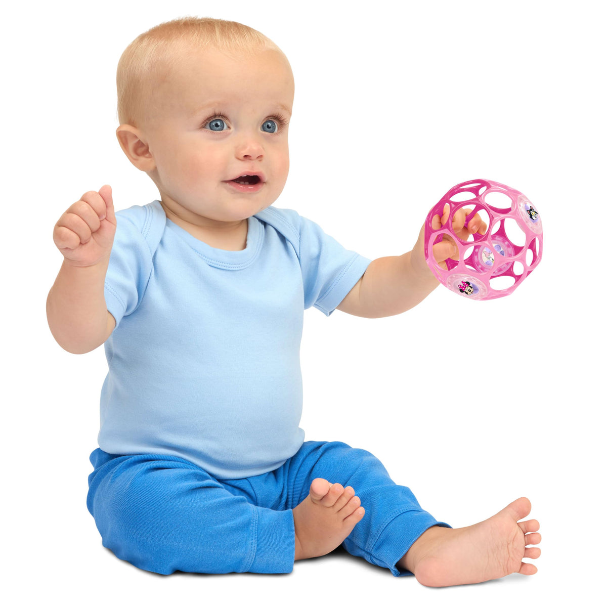 Bright Starts Oball Grippin' Goals Rattle Soccer Ball - Black & White, Easy-Grasp Toy for Newborn and Up