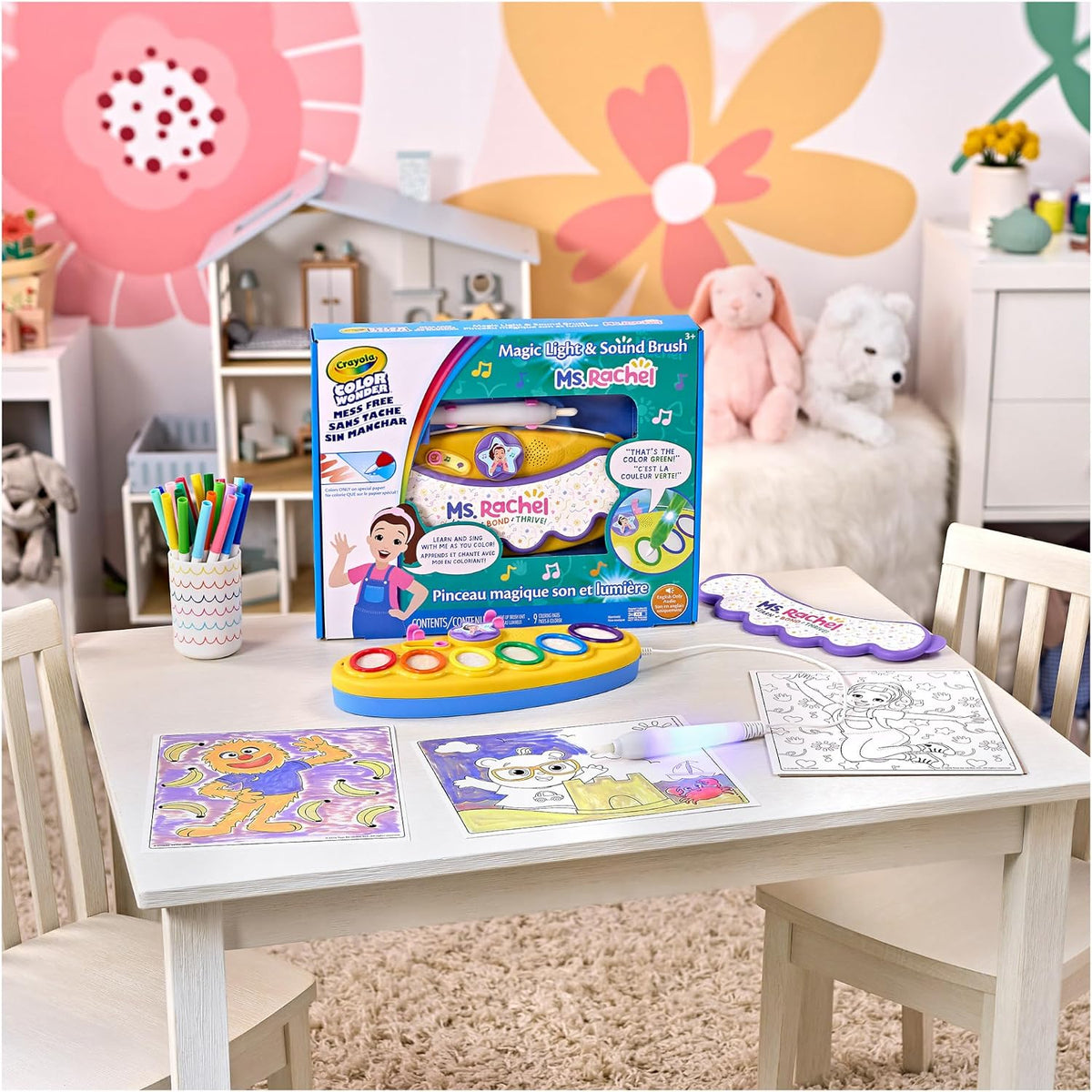 Crayola Ms Rachel Color Wonder Magic Light Brush, Mess Free Coloring Toy 3+