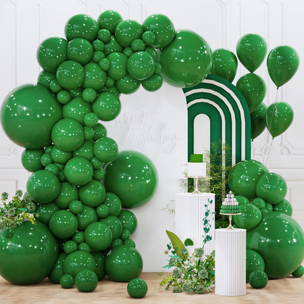 PartyWoo Pearl White Balloons 140pcs Metallic White Color Different Sizes