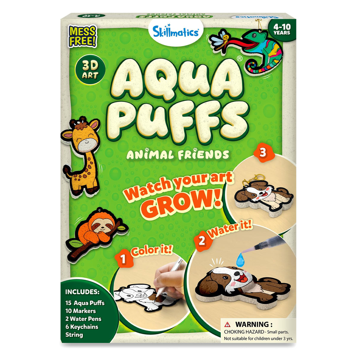 Skillmatics Aqua Puffs Unicorns, Art & Craft Gift for Kids, Paint by Number
