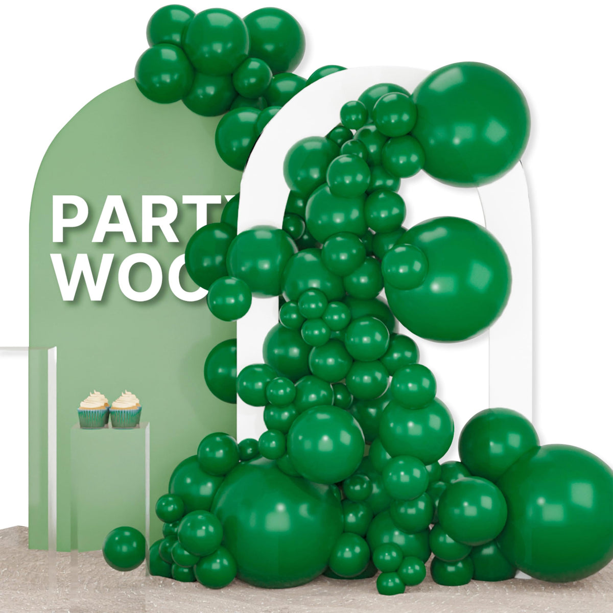 PartyWoo White Balloons 155pcs Matte White Latex Balloons Different Sizes